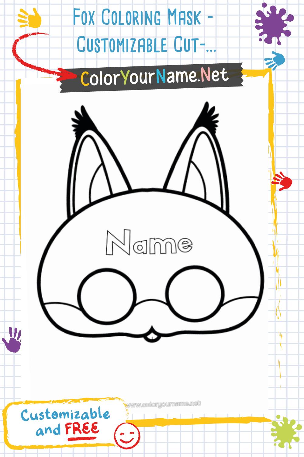 Fox Coloring Mask – Customizable Cut-Out Activity