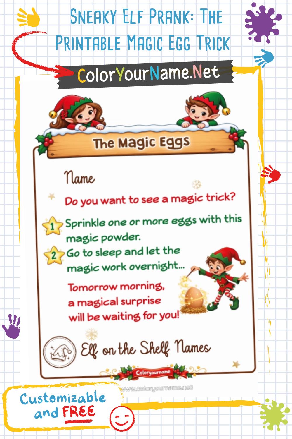 Sneaky Elf Prank: The Printable Magic Egg Trick