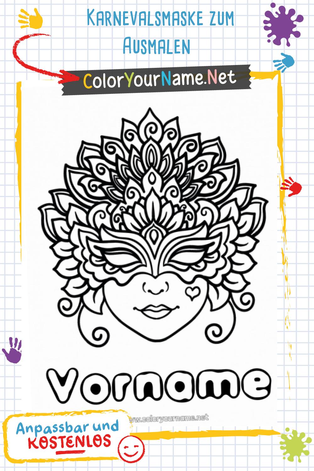  Karnevalsmaske zum Ausmalen Bildidee 